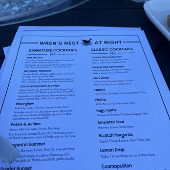 Wren's Nest Baking - Cocktail menu - Bakeries Near Me - Ruston, Washington