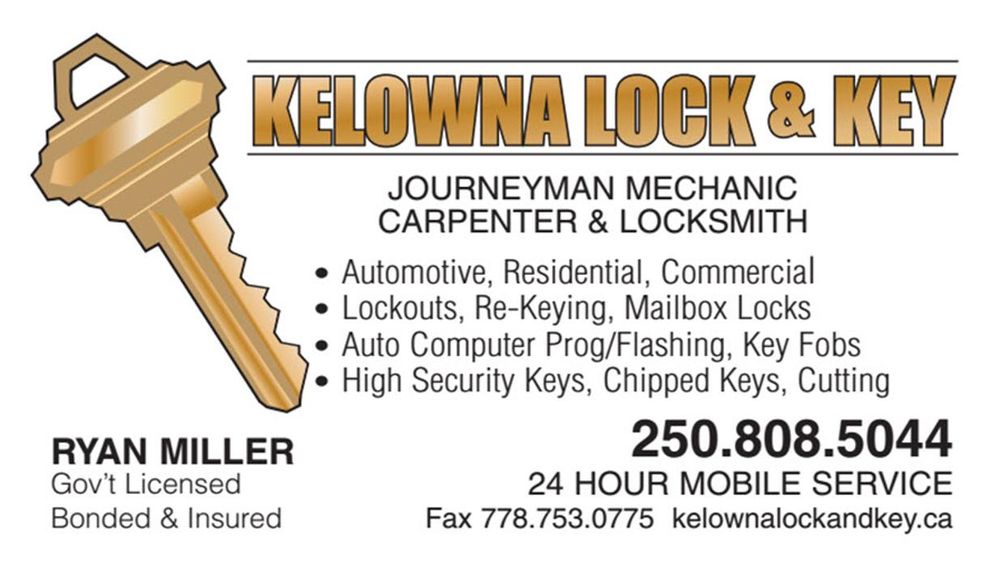 KELOWNA LOCK & KEY Updated October 2024 12062 Harvey Avenue