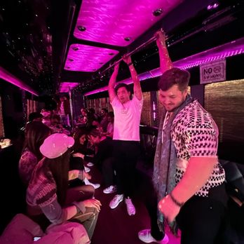 OC LA Party Bus - Exemplary lighting. Outstanding sound system. One of the best and most fun and comfortable party buses I've been on. - Limos Near Me OC LA Party Bus - Exemplary lighting. Outstanding sound system. One of the best and most fun and comfortable party buses I've been on. - Limos Near Me