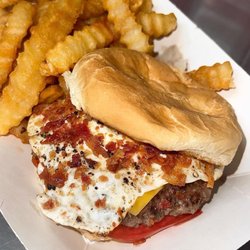 The Street Kitchen - The Barnyard Burger with a side of fries