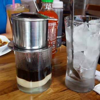 Pho 99 - Vietnamese ice coffee is made with sweetened condensed milk and a french press. Great, bold drink. - Vietnamese Near Me - Sarasota, Florida