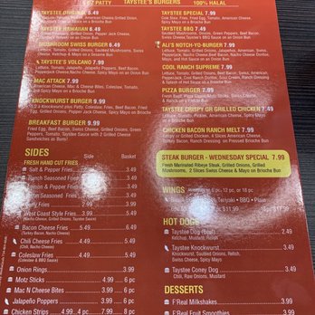 Taystee's Burgers - Menu back - Burgers Near Me - Dearborn Heights, Michigan Taystee's Burgers - Menu back - Burgers Near Me - Dearborn Heights, Michigan