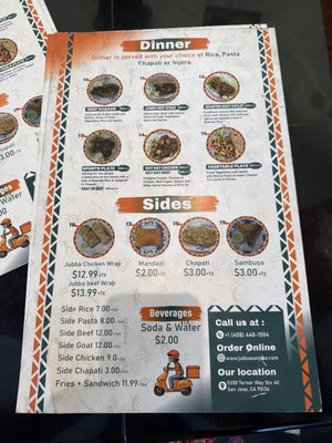 Menu photo 1 Jubba San Jose, CA