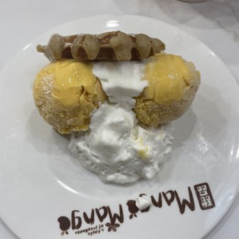 Mango Mango Dessert - Waffle Sandwich with Mango Ice Cream - Desserts Near Me - Aiea, Hawaii