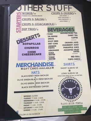 Menu photo 7 Downtown Cantina Weatherford, TX