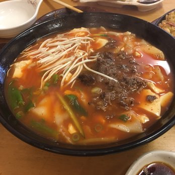 Daesung Korean Noodle - Beef Tofu Soup with knife cut noodles - Korean Near Me - Flushing, New York