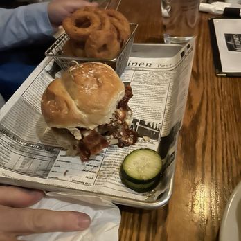 Mulconry's Irish Pub - Blue burger, onion rings. - New American Near Me - Fairport, New York Mulconry's Irish Pub - Blue burger, onion rings. - New American Near Me - Fairport, New York