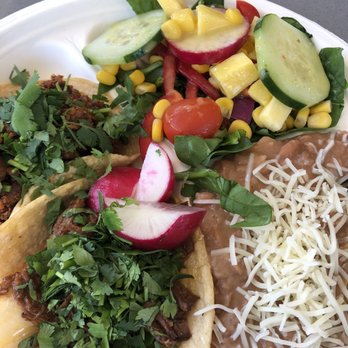 El Torazo - Mexi combo beef barbacoa & al pastor tacos, beans and salad - Breakfast & Brunch Near Me - Bellflower, California