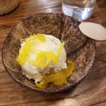 Sup Thai Kitchen - Coconut ice cream with egg yolk straws - Thai Near Me - Fresh Meadows, New York Sup Thai Kitchen - Coconut ice cream with egg yolk straws - Thai Near Me - Fresh Meadows, New York