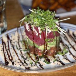 Blue Water Grill - Napoleon salad with tuna.