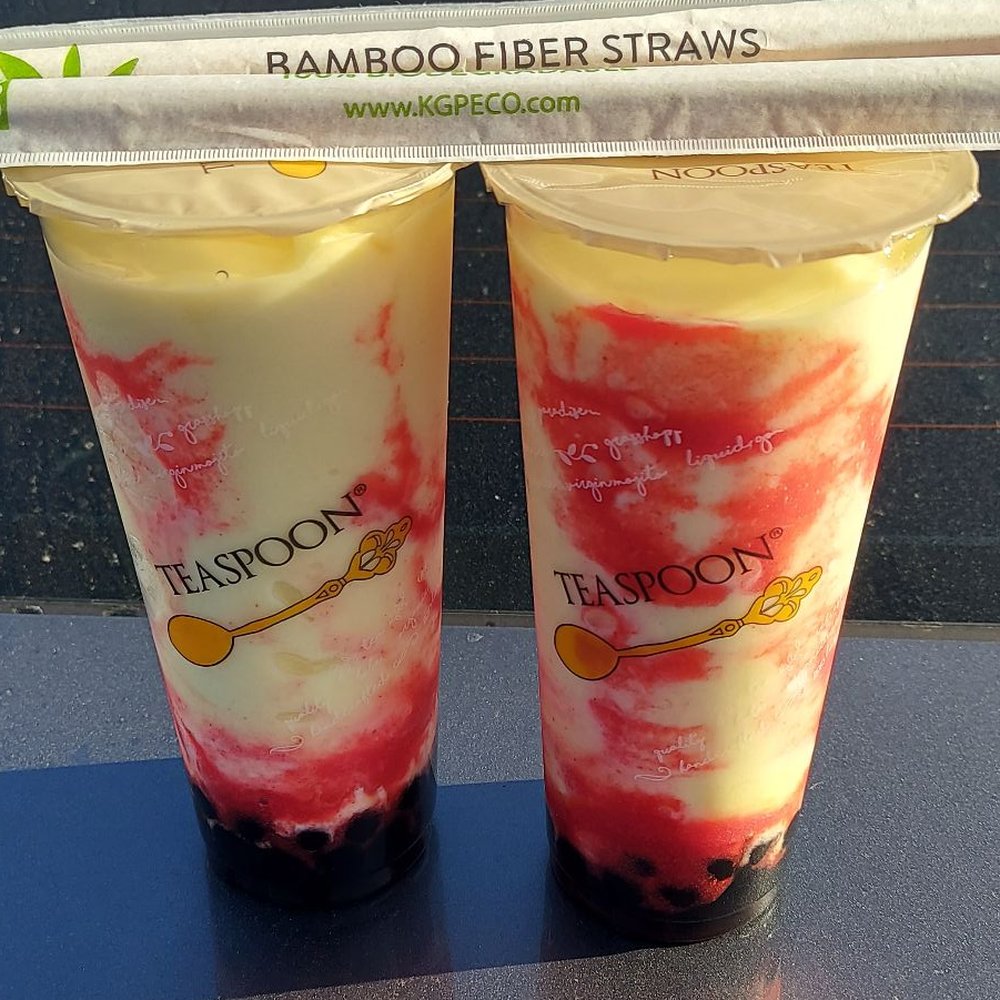 Teaspoon - Strawberry Colada with boba. - Bubble Tea Near Me - San Jose, California