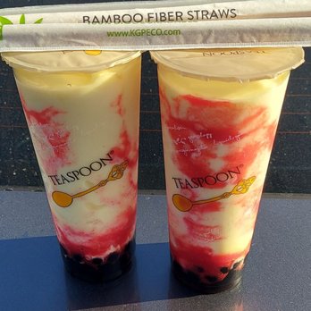 Teaspoon - Strawberry Colada with boba. - Bubble Tea Near Me - San Jose, California Teaspoon - Strawberry Colada with boba. - Bubble Tea Near Me - San Jose, California