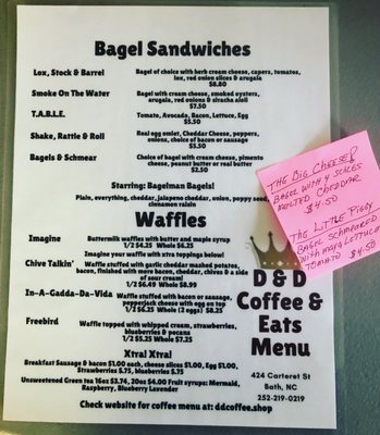 Menu photo 1 Duke & Dutchess Coffee Shoppe Bath, NC
