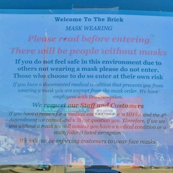 The Brick Saloon - Message on the front door of The Brick - Bars Near Me - Roslyn, Washington