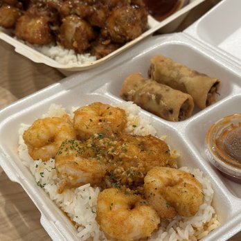 Aloha Chicken And Shrimp - Mini spicy shrimp plate and the regular sweet chili chicken plate - Hawaiian Near Me - Richardson, Texas Aloha Chicken And Shrimp - Mini spicy shrimp plate and the regular sweet chili chicken plate - Hawaiian Near Me - Richardson, Texas