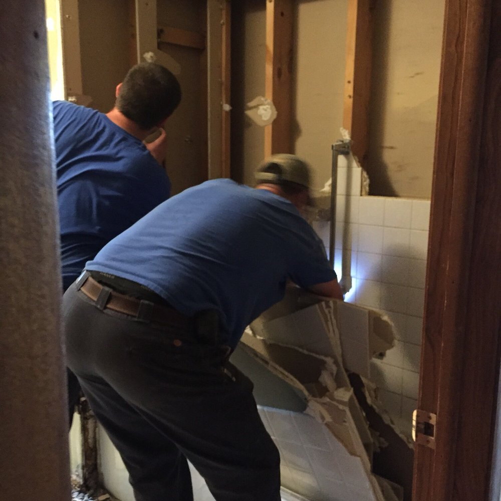 Every Plumbing & Heating - The tearing out the of our old bathtub and tile - Plumbing Near Me - Onalaska, Wisconsin