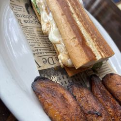 Hola Havana Cuban Restaurant - Club sandwich w/ sweet plantains