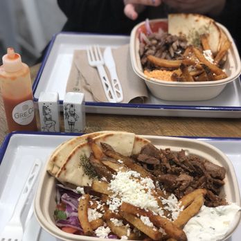 GRECO - Plate with Lamb, Yogurt Sauce, and Greco Fries - Greek Near Me - Boston, Massachusetts