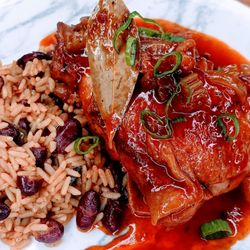 The Mercenary Chef Enterprises - Brown Stew Chicken and Peas & Rice