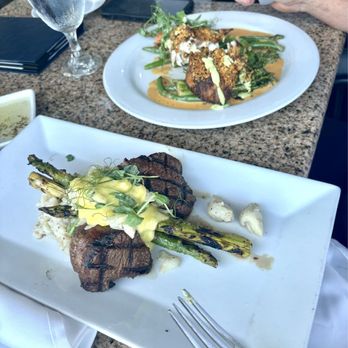 Marina Cafe - Oscar Tornado and Pan seared Andouille crusted Louisiana redfish - Seafood Near Me - Destin, Florida