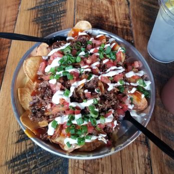 Edley's Bar-B-Que - Brisket Nachos with homemade chips. Wife gave 9/10 - Barbeque Near Me - Nashville, Tennessee Edley's Bar-B-Que - Brisket Nachos with homemade chips. Wife gave 9/10 - Barbeque Near Me - Nashville, Tennessee