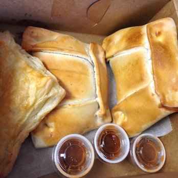 Chilean Bakery - Empanadas de Queso and Empanadas de Carne (x2) with hot sauce on the side - Bakeries Near Me - Roselle Park, New Jersey Chilean Bakery - Empanadas de Queso and Empanadas de Carne (x2) with hot sauce on the side - Bakeries Near Me - Roselle Park, New Jersey