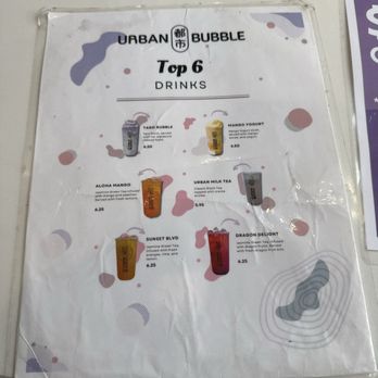 Urban Bubble - Top 6 drinks - Bubble Tea Near Me - San Diego, California