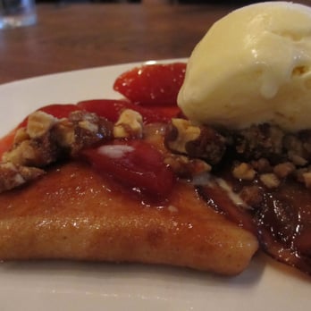 Nopa - Brown Butter Crepes - Plums, Lemon Verbena Ice Cream and Candied Almonds - New American Near Me - San Francisco, California