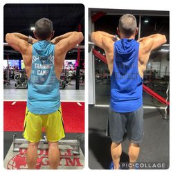 World Gym - Hubby getting those back gains. Great progress in strength training.