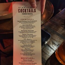 Cocktail menu Cocktail menu