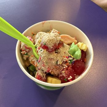 Yogurt Mountain - Vanilla, birthday cake, cookie dough topped with sprinkles, graham crackers and gummies - Ice Cream & Frozen Yogurt Near Me - Huntsville, Alabama Yogurt Mountain - Vanilla, birthday cake, cookie dough topped with sprinkles, graham crackers and gummies - Ice Cream & Frozen Yogurt Near Me - Huntsville, Alabama