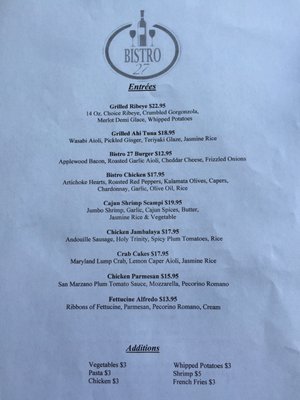 Menu photo 3 Bistro 27 at the Catskill Golf Resort Catskill, NY