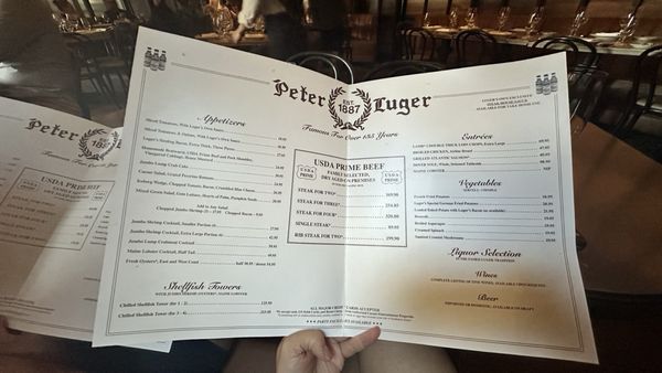 Menu photo 7 Peter Luger Steak House Las Vegas, NV