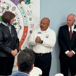Unity of Farmers Branch - Rev. Melinda with Metrocrest Chamber of Commerce & Mayor Terry Lynne