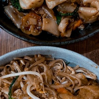 Tiki Thai - Drunken Noodles (top) Pad Thai (bottom) - Tiki Bars Near Me - Reston, Virginia Tiki Thai - Drunken Noodles (top) Pad Thai (bottom) - Tiki Bars Near Me - Reston, Virginia