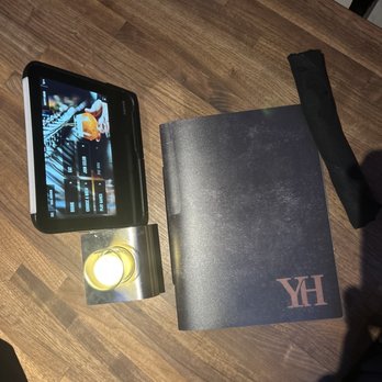 Yard House - Birds Eye view of table with menu - New American Near Me - Seattle, Washington
