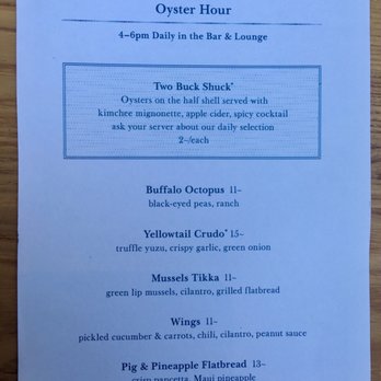 Herringbone Waikiki - Oyster Hour menu 4-6pm - Seafood Near Me - Honolulu, Hawaii