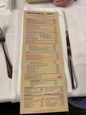 Menu photo 4 Brasserie Lipp Paris, 75