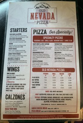 Menu photo 2 Old Nevada Pizza Hawthorne, NV Menu photo 2 Old Nevada Pizza Hawthorne, NV