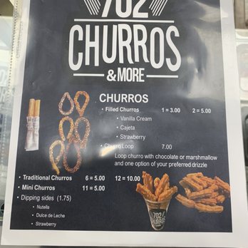 702 Churros & More - Menu as of 12/06/2020 - Desserts Near Me - Las Vegas, Nevada