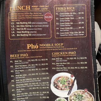 Saigon 1 - Menu as of 01/2024 - Vietnamese Near Me - Virginia Beach, Virginia