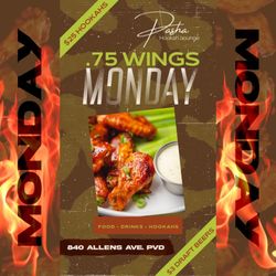 Pasha Hookah Bar - .75 cents wings every Monday