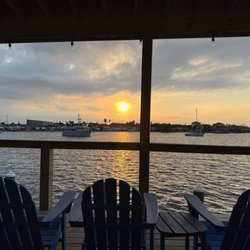 Galveston Island Cigar Lounge - My view as the sun set. I count 15 chairs out here (and a spacious setup inside). Plenty of room to enjoy either with some folks or alone.