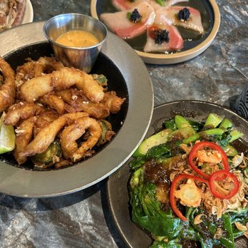 Chao - Hamachi credo, calamari and fried gai lan - Asian Fusion Near Me - Honolulu, Hawaii