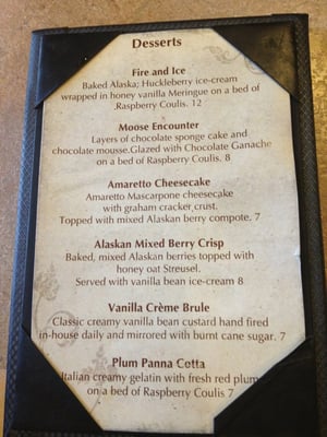 Menu photo 8 Base Camp Bistro Talkeetna, AK