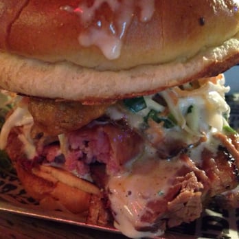 Red's True Barbecue - The pitmaster... It's a hot beautiful mess slapped between two buns. I approve! - American Near Me - Leeds, XWY Red's True Barbecue - The pitmaster... It's a hot beautiful mess slapped between two buns. I approve! - American Near Me - Leeds, XWY