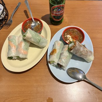 Pho Morgan Hill - Our appetizers. Spring rolls on the left and BBQ pork rolls - Vietnamese Near Me - Morgan Hill, California Pho Morgan Hill - Our appetizers. Spring rolls on the left and BBQ pork rolls - Vietnamese Near Me - Morgan Hill, California