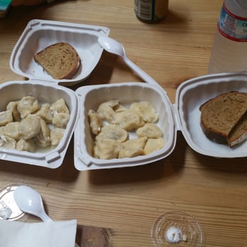 Pelmeni - half-way through devouring lunch - Russian Near Me - Bellingham, Washington