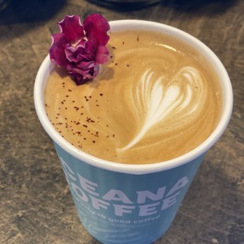 Oceana Coffee - 12oz latte for Valentine's Day - Coffee & Tea Near Me - Tequesta, Florida