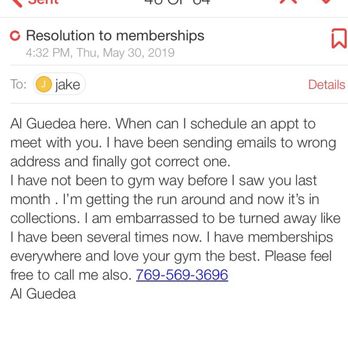 The Gym - One of many emails sent to Jacob L to resolve membership change - Gyms Near Me - Victorville, California The Gym - One of many emails sent to Jacob L to resolve membership change - Gyms Near Me - Victorville, California
